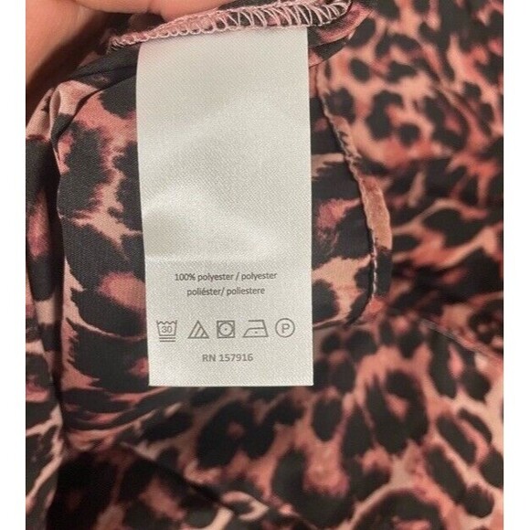 Gigi Parker Top Blouse Burlwood Leopard Boatneck Puffy Long-Sleeve Casual XL NEW - Picture 9 of 12